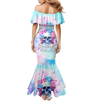 Flower Skull Family Matching Mermaid Dress and Hawaiian Shirt I'm Not Anti-Social I'm Just Not User Friendly - Wonder Print Shop