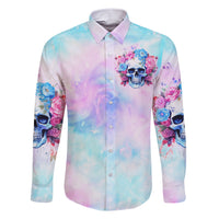 Flower Skull Family Matching Short Sleeve Bodycon Dress and Hawaiian Shirt I'm Not Anti-Social I'm Just Not User Friendly - Wonder Print Shop