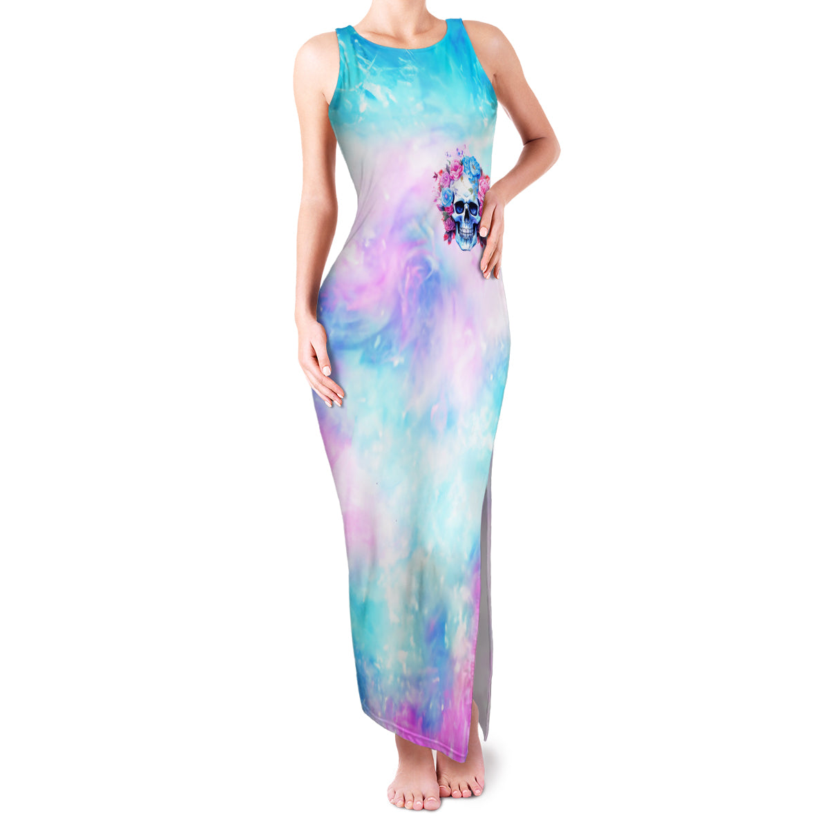 Flower Skull Family Matching Tank Maxi Dress and Hawaiian Shirt I'm Not Anti-Social I'm Just Not User Friendly - Wonder Print Shop