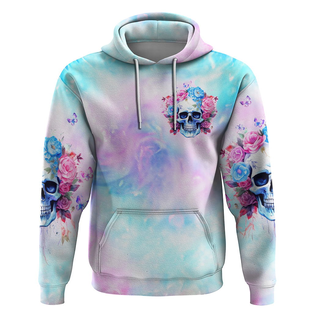 Flower Skull Hoodie I'm Not Anti-Social I'm Just Not User Friendly - Wonder Print Shop