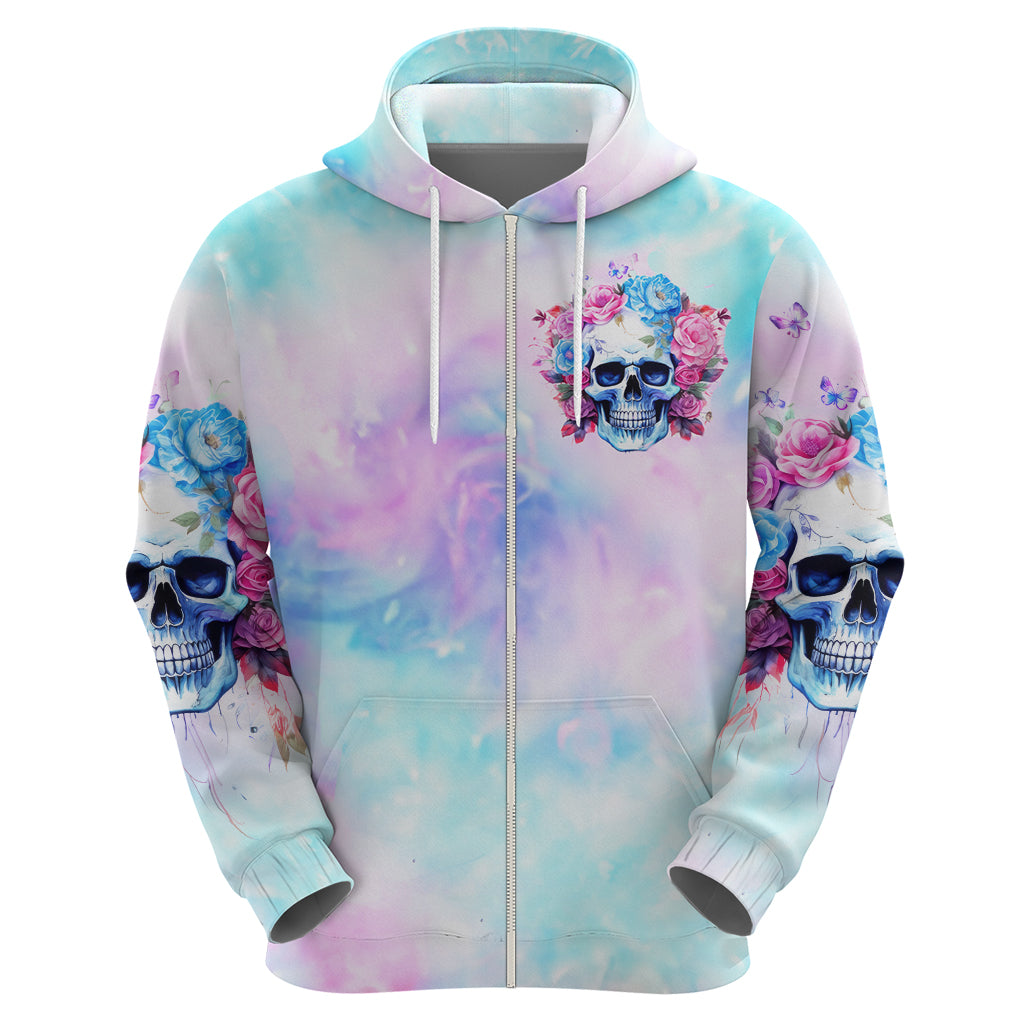 Flower Skull Hoodie I'm Not Anti-Social I'm Just Not User Friendly - Wonder Print Shop