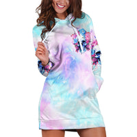 Flower Skull Hoodie Dress I'm Not Anti-Social I'm Just Not User Friendly - Wonder Print Shop