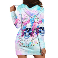 Flower Skull Hoodie Dress I'm Not Anti-Social I'm Just Not User Friendly - Wonder Print Shop