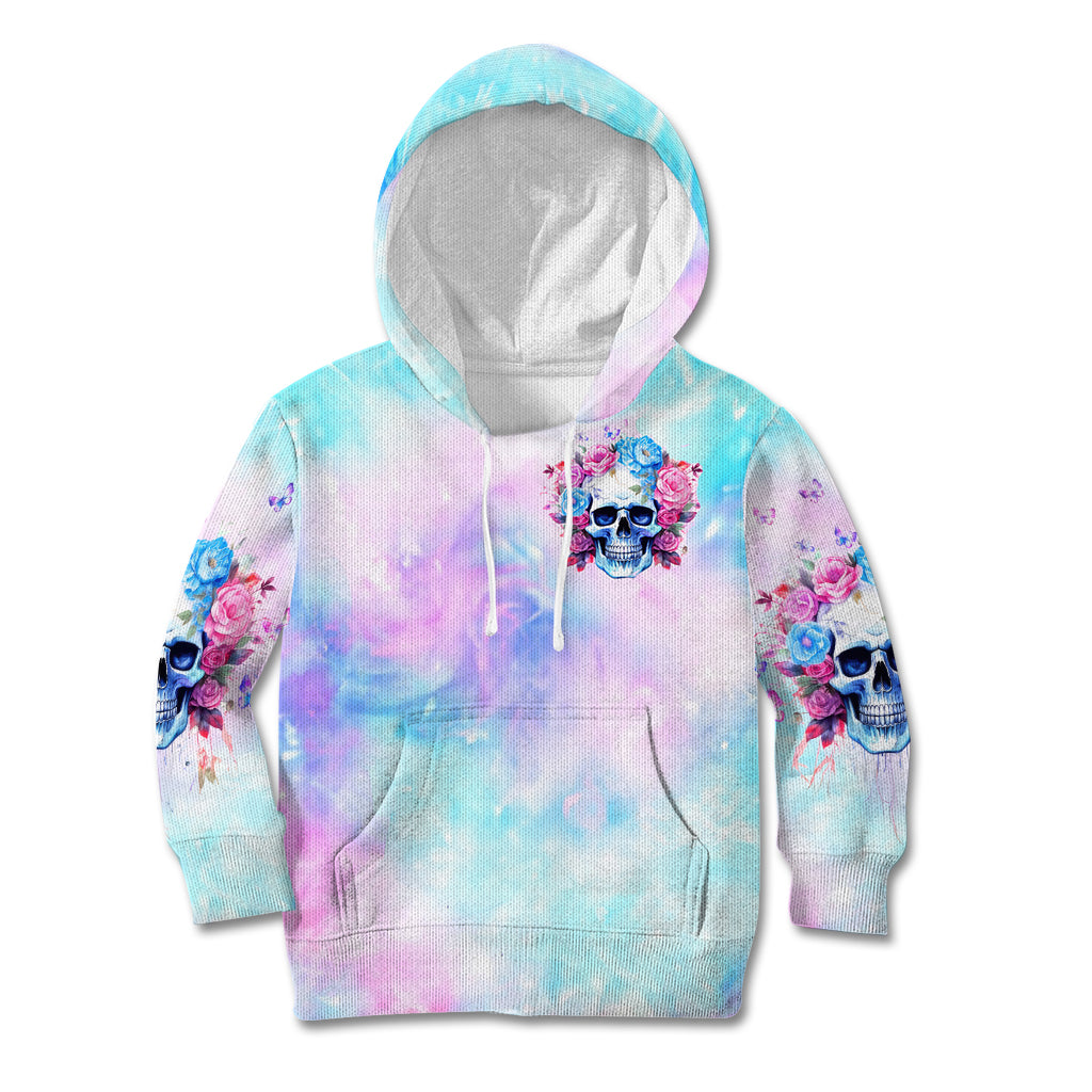 Flower Skull Kid Hoodie I'm Not Anti-Social I'm Just Not User Friendly - Wonder Print Shop