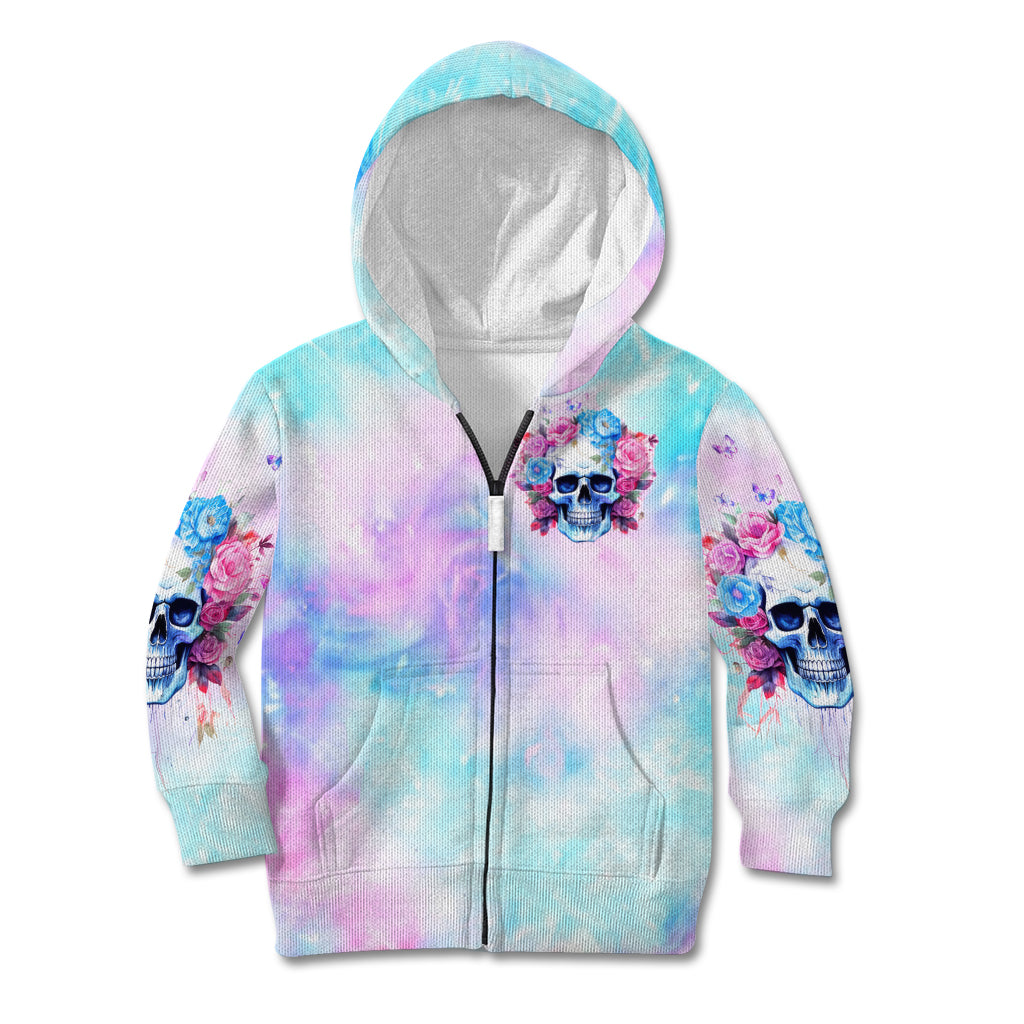 Flower Skull Kid Hoodie I'm Not Anti-Social I'm Just Not User Friendly - Wonder Print Shop