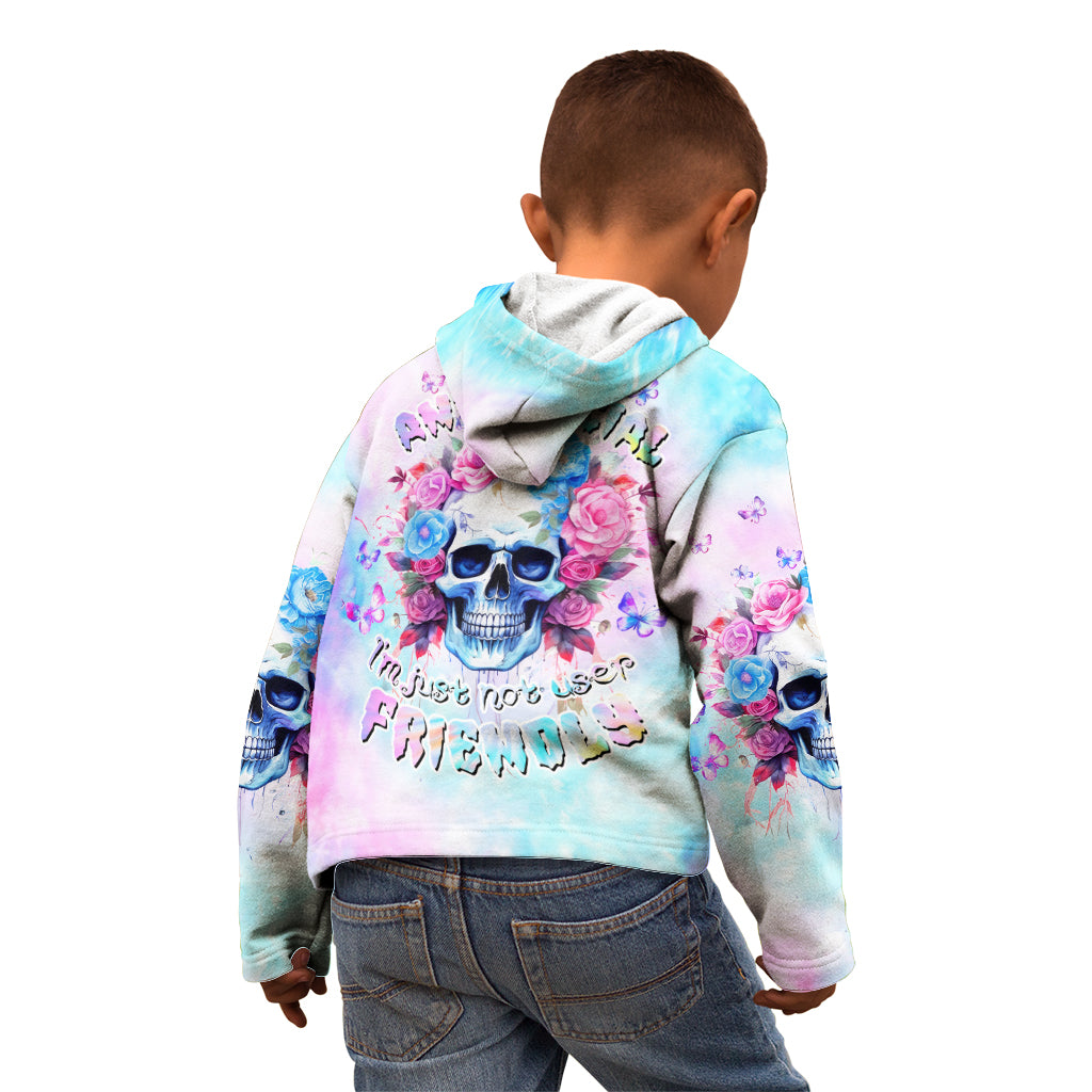 Flower Skull Kid Hoodie I'm Not Anti-Social I'm Just Not User Friendly - Wonder Print Shop