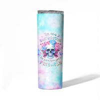 Flower Skull Skinny Tumbler I'm Not Anti-Social I'm Just Not User Friendly - Wonder Print Shop