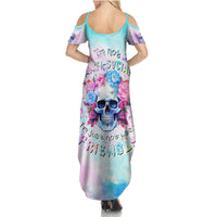 Flower Skull Summer Maxi Dress I'm Not Anti-Social I'm Just Not User Friendly - Wonder Print Shop