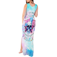 Flower Skull Tank Maxi Dress I'm Not Anti-Social I'm Just Not User Friendly - Wonder Print Shop
