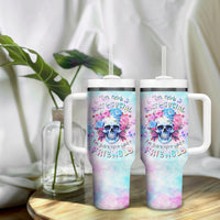 Flower Skull Tumbler With Handle I'm Not Anti-Social I'm Just Not User Friendly - Wonder Print Shop