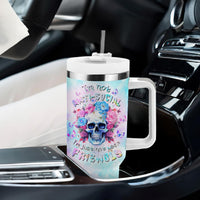 Flower Skull Tumbler With Handle I'm Not Anti-Social I'm Just Not User Friendly - Wonder Print Shop