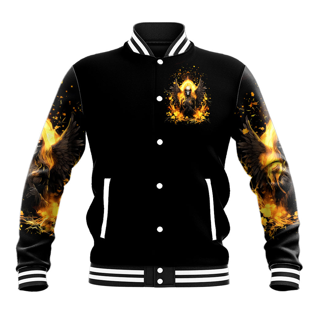 Angel Skull Baseball Jacket Underestimate Me That 'll Be Fun - Wonder Print Shop