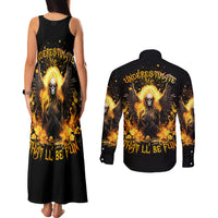 Angel Skull Couples Matching Tank Maxi Dress and Long Sleeve Button Shirt Underestimate Me That 'll Be Fun - Wonder Print Shop