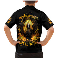 Angel Skull Family Matching Mermaid Dress and Hawaiian Shirt Underestimate Me That 'll Be Fun - Wonder Print Shop