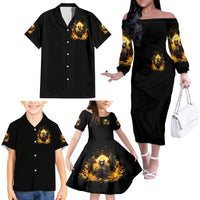 Angel Skull Family Matching Off Shoulder Long Sleeve Dress and Hawaiian Shirt Underestimate Me That 'll Be Fun - Wonder Print Shop