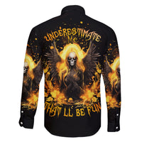 Angel Skull Family Matching Short Sleeve Bodycon Dress and Hawaiian Shirt Underestimate Me That 'll Be Fun - Wonder Print Shop