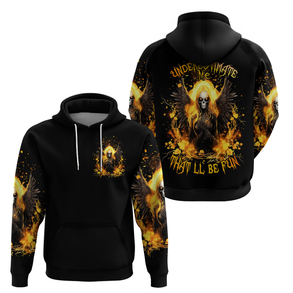 Angel Skull Hoodie Underestimate Me That 'll Be Fun - Wonder Print Shop