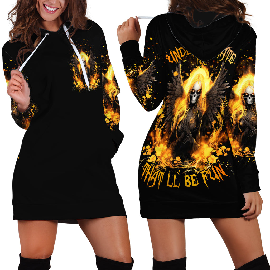 Angel Skull Hoodie Dress Underestimate Me That 'll Be Fun - Wonder Print Shop