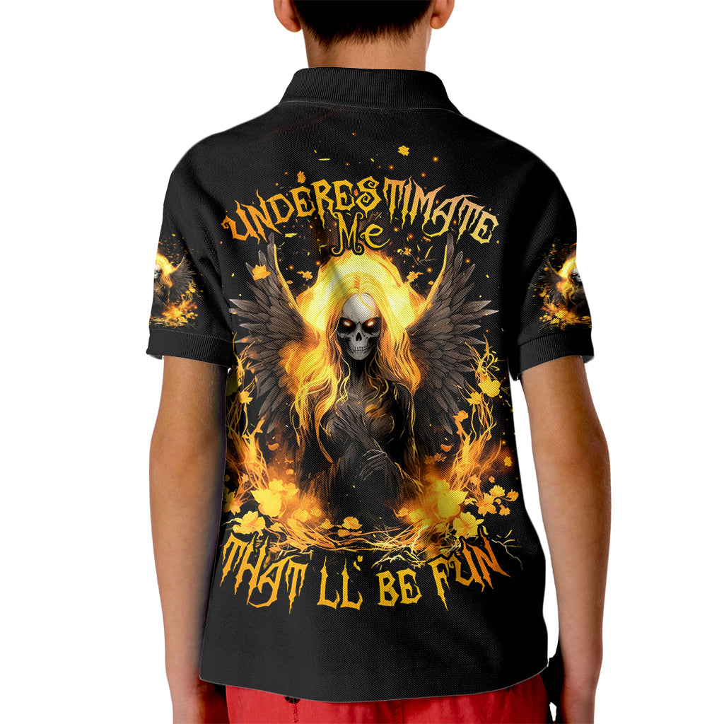 Angel Skull Kid Polo Shirt Underestimate Me That 'll Be Fun - Wonder Print Shop