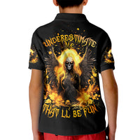 Angel Skull Kid Polo Shirt Underestimate Me That 'll Be Fun - Wonder Print Shop
