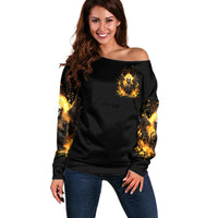 Angel Skull Off Shoulder Sweater Underestimate Me That 'll Be Fun - Wonder Print Shop