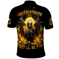 Angel Skull Polo Shirt Underestimate Me That 'll Be Fun - Wonder Print Shop