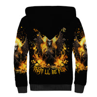 Angel Skull Sherpa Hoodie Underestimate Me That 'll Be Fun - Wonder Print Shop