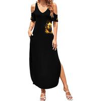 Angel Skull Summer Maxi Dress Underestimate Me That 'll Be Fun - Wonder Print Shop