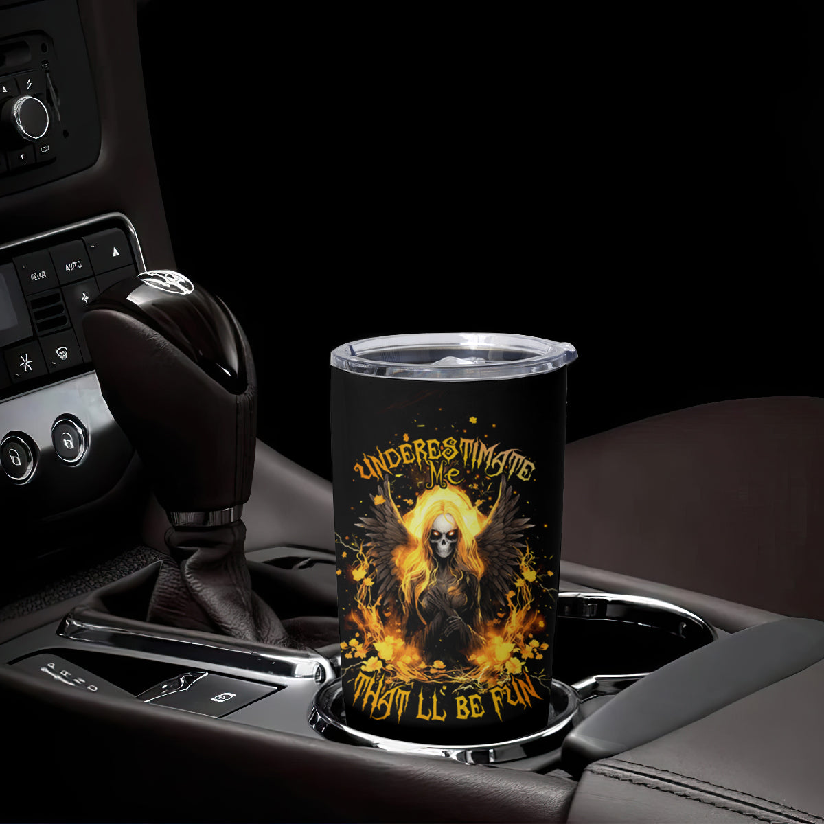 Angel Skull Tumbler Cup Underestimate Me That 'll Be Fun - Wonder Print Shop