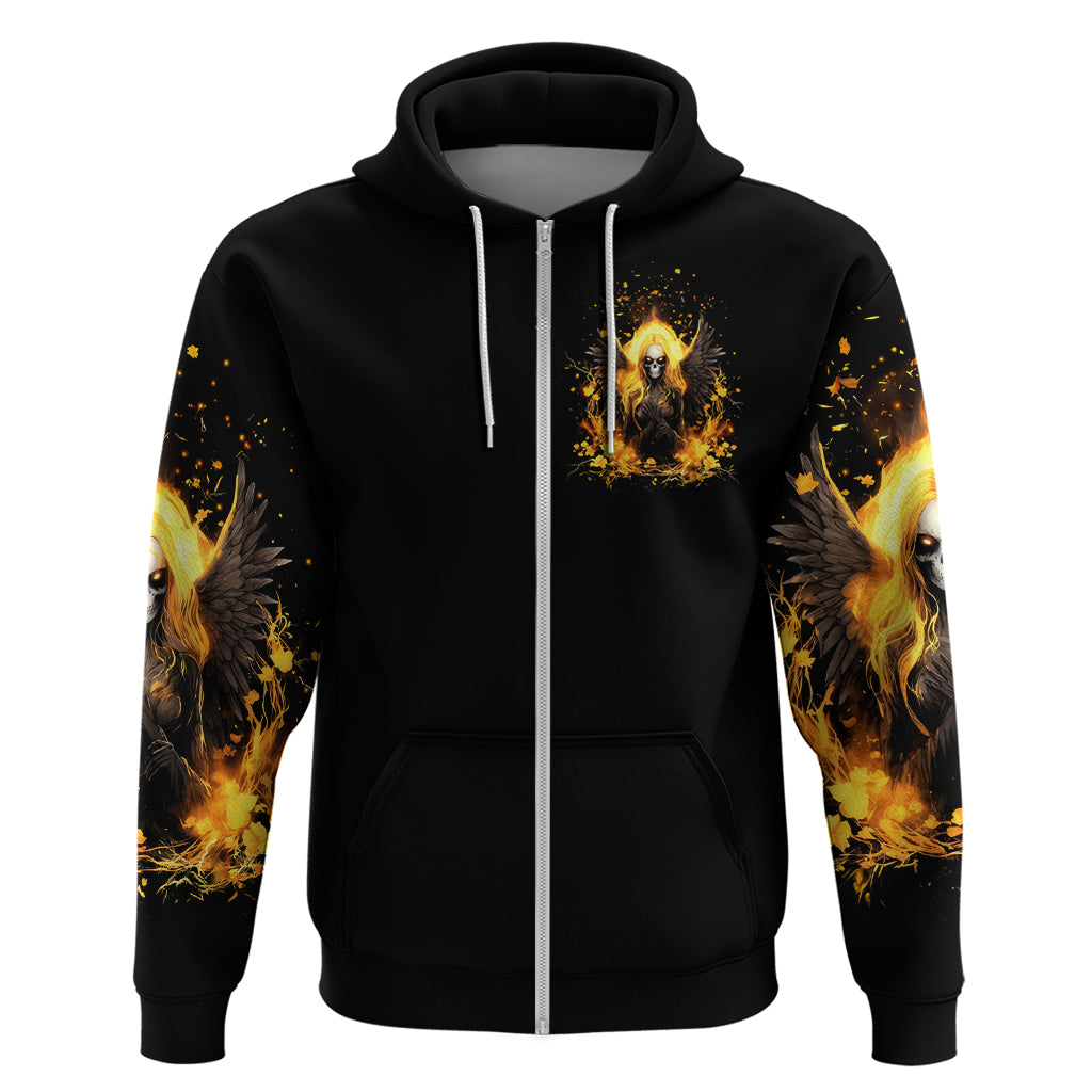 Angel Skull Zip Hoodie Underestimate Me That 'll Be Fun - Wonder Print Shop