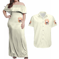 Rose Skull Couples Matching Off Shoulder Maxi Dress and Hawaiian Shirt The Good Girl In Me Got Tired Of The Bullshit - Wonder Print Shop