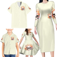Rose Skull Family Matching Long Sleeve Bodycon Dress and Hawaiian Shirt The Good Girl In Me Got Tired Of The Bullshit - Wonder Print Shop