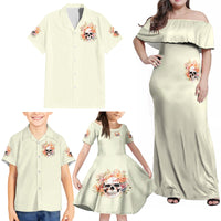 Rose Skull Family Matching Off Shoulder Maxi Dress and Hawaiian Shirt The Good Girl In Me Got Tired Of The Bullshit - Wonder Print Shop