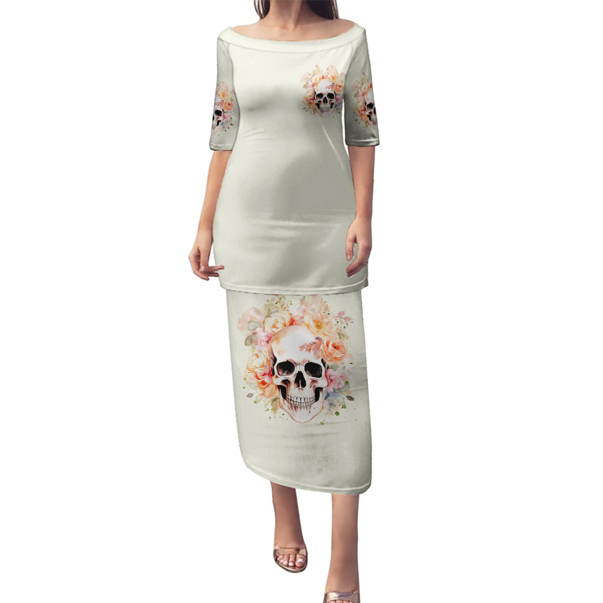 Rose Skull Family Matching Puletasi and Hawaiian Shirt The Good Girl In Me Got Tired Of The Bullshit - Wonder Print Shop