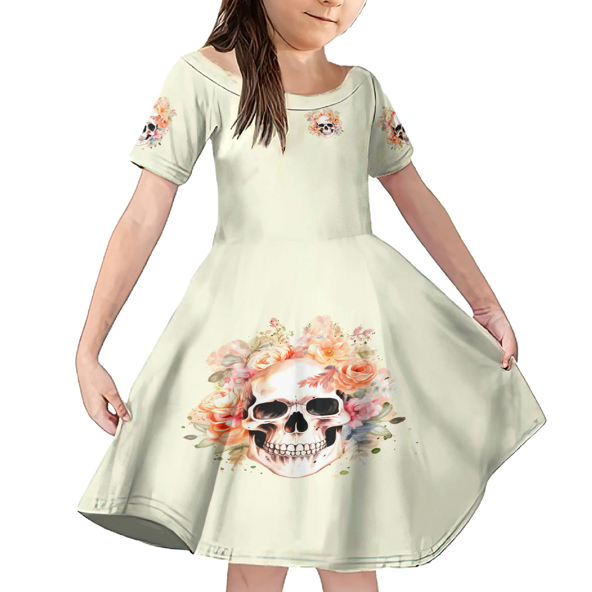 Rose Skull Family Matching Short Sleeve Bodycon Dress and Hawaiian Shirt The Good Girl In Me Got Tired Of The Bullshit - Wonder Print Shop