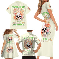 Rose Skull Family Matching Short Sleeve Bodycon Dress and Hawaiian Shirt The Good Girl In Me Got Tired Of The Bullshit - Wonder Print Shop