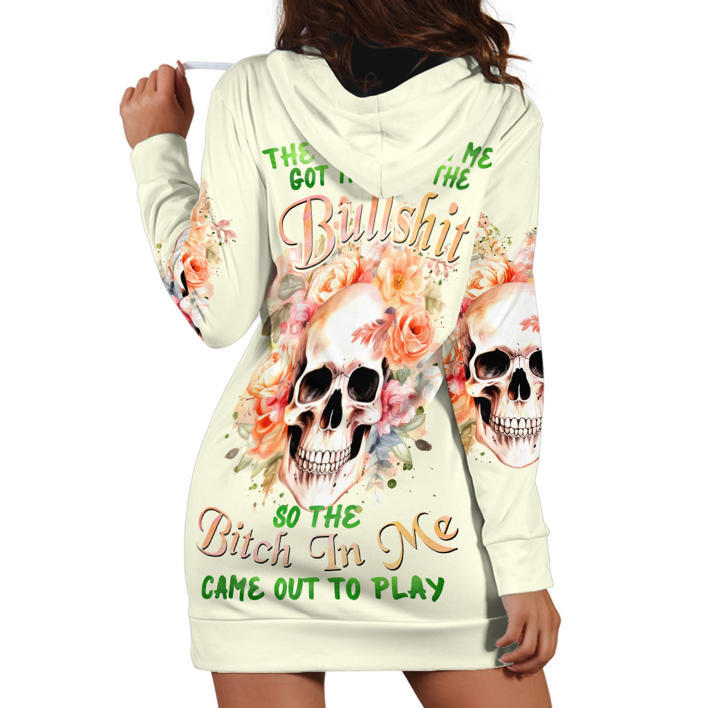 Rose Skull Hoodie Dress The Good Girl In Me Got Tired Of The Bullshit - Wonder Print Shop
