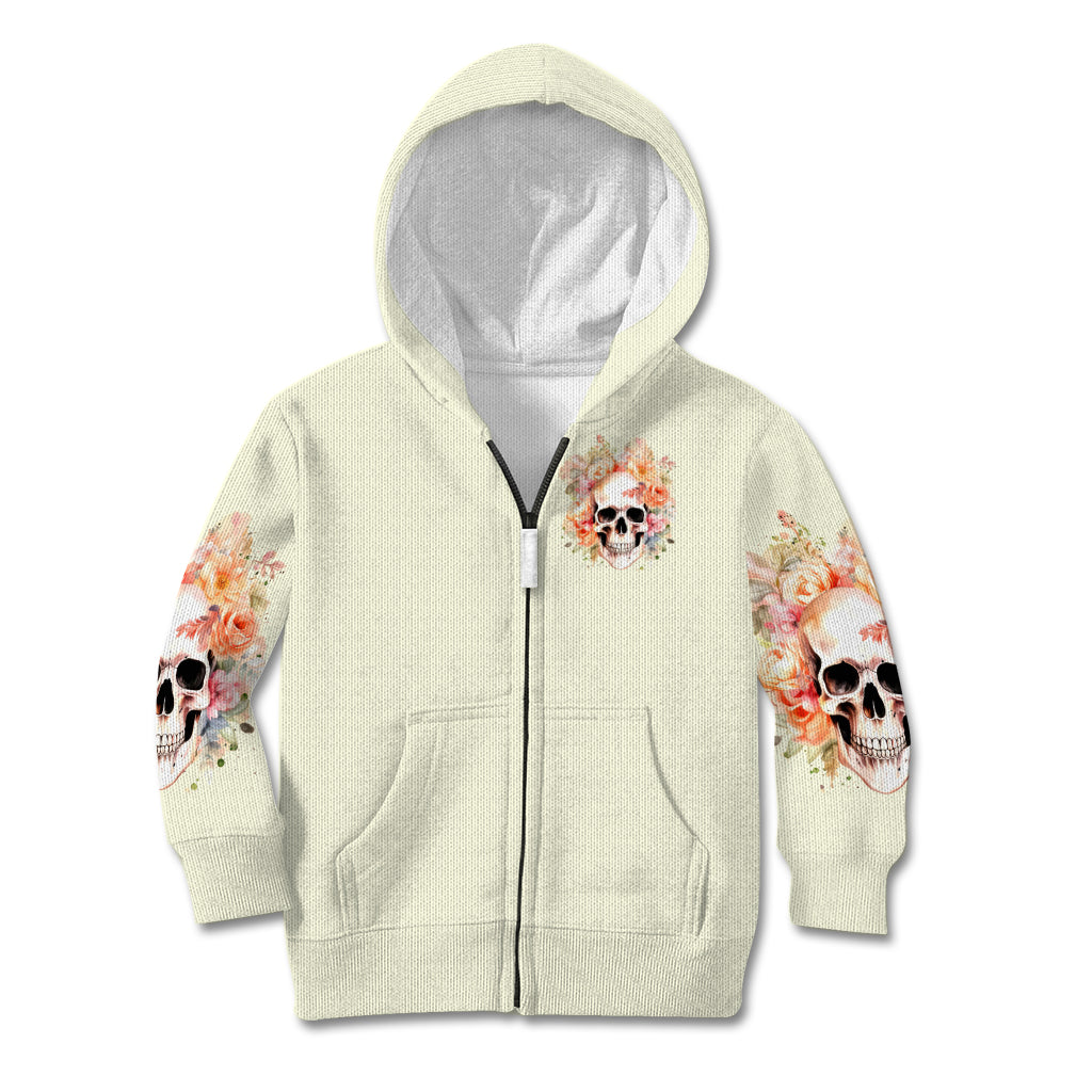Rose Skull Kid Hoodie The Good Girl In Me Got Tired Of The Bullshit - Wonder Print Shop