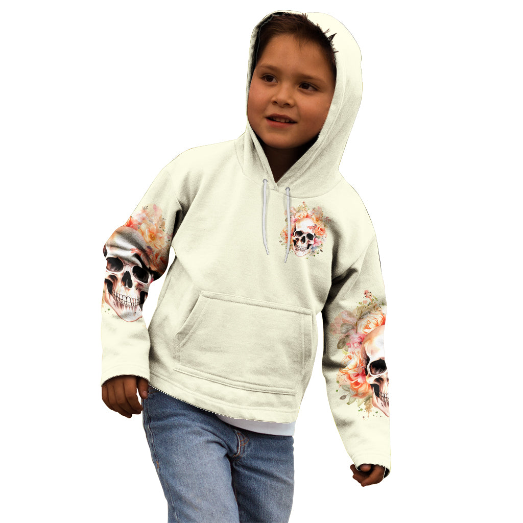 Rose Skull Kid Hoodie The Good Girl In Me Got Tired Of The Bullshit - Wonder Print Shop