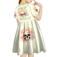 Rose Skull Kid Short Sleeve Dress The Good Girl In Me Got Tired Of The Bullshit - Wonder Print Shop