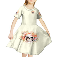 Rose Skull Kid Short Sleeve Dress The Good Girl In Me Got Tired Of The Bullshit - Wonder Print Shop