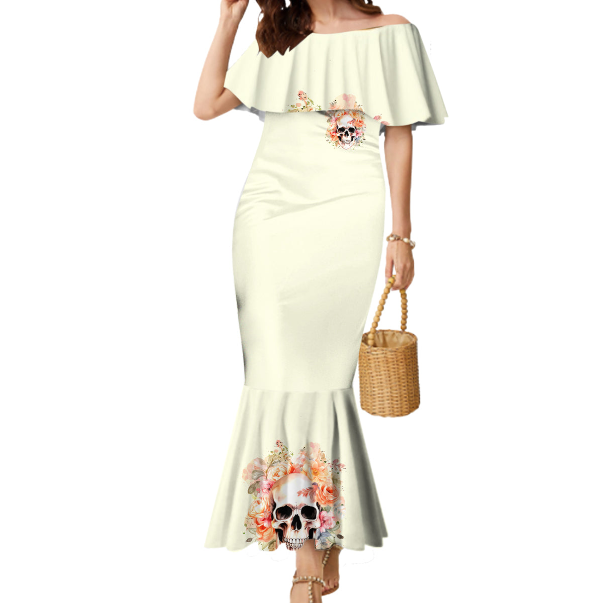 Rose Skull Mermaid Dress The Good Girl In Me Got Tired Of The Bullshit - Wonder Print Shop