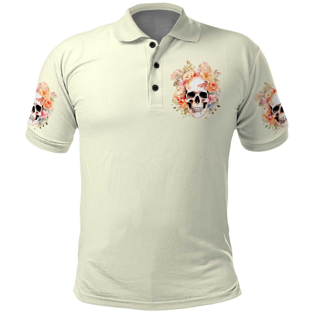 Rose Skull Polo Shirt The Good Girl In Me Got Tired Of The Bullshit - Wonder Print Shop