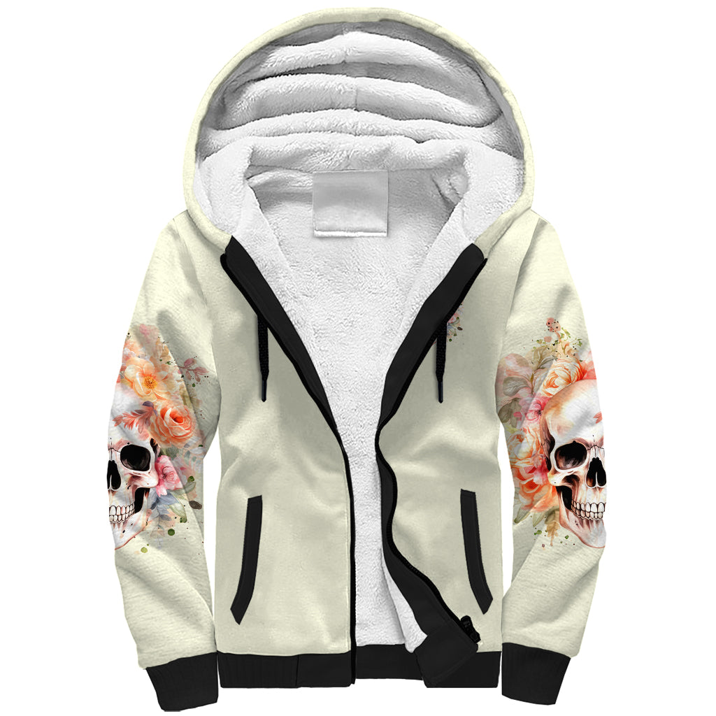 Rose Skull Sherpa Hoodie The Good Girl In Me Got Tired Of The Bullshit - Wonder Print Shop