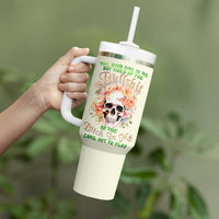 Rose Skull Tumbler With Handle The Good Girl In Me Got Tired Of The Bullshit - Wonder Print Shop