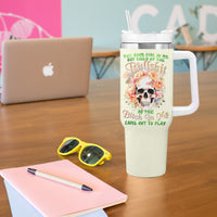 Rose Skull Tumbler With Handle The Good Girl In Me Got Tired Of The Bullshit - Wonder Print Shop
