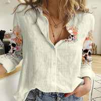 Rose Skull Women Casual Shirt The Good Girl In Me Got Tired Of The Bullshit - Wonder Print Shop