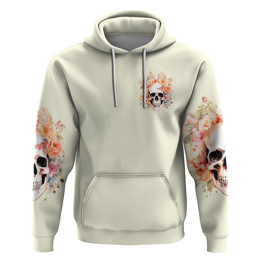 Rose Skull Zip Hoodie The Good Girl In Me Got Tired Of The Bullshit - Wonder Print Shop