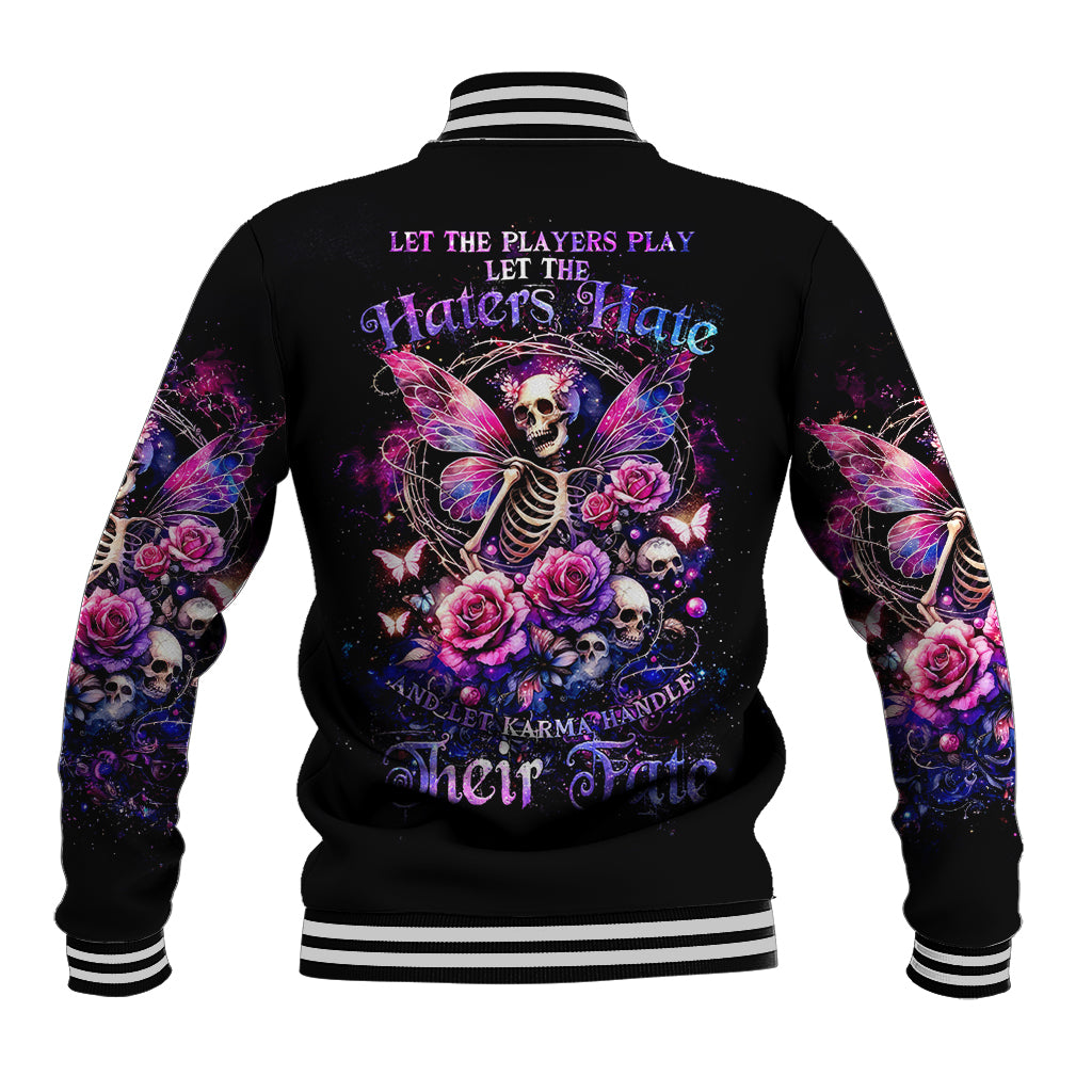 Fairy Skull Baseball Jacket Let Karma Handle Their Fate - Wonder Print Shop