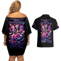 Fairy Skull Couples Matching Off Shoulder Short Dress and Hawaiian Shirt Let Karma Handle Their Fate - Wonder Print Shop